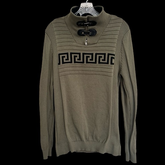 LCR Black Edition Mens Olive Green Knit Sweater Size XL - Picture 1 of 7
